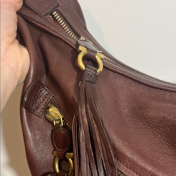 Salvatore Ferragamo Fringe Brown Leather Hobo Bag - Picture 4 of 12